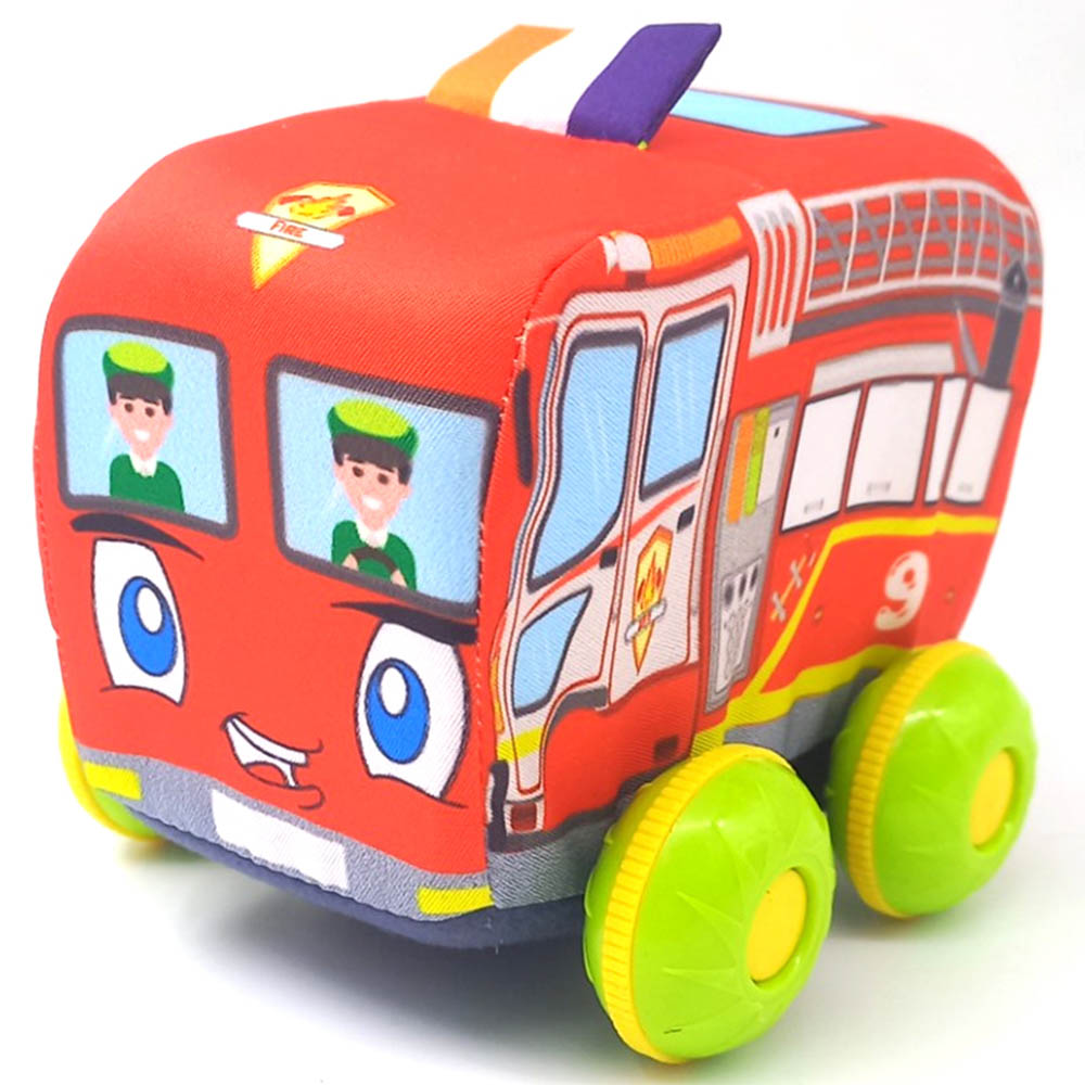 Stem - Soft Baby Cartoon Cloth Pullback Vehicles 1pc - Style May Vary