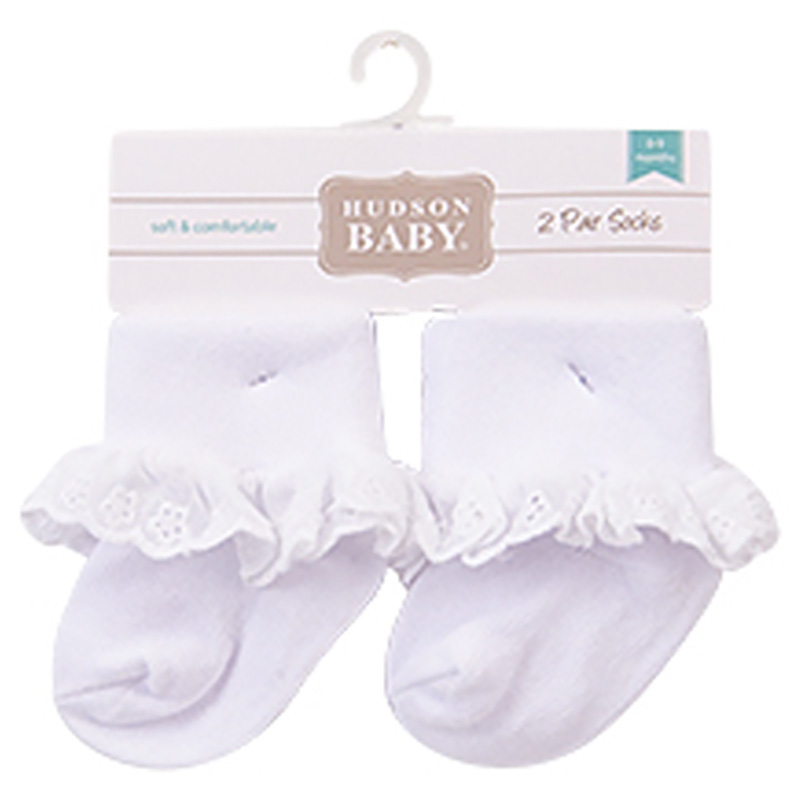 Hudson Childrenswear - 2pc-Set - Socks w/ Lace Trim - White