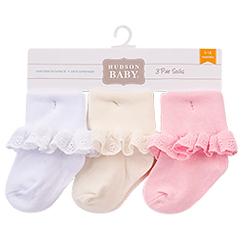 Hudson Childrenswear - 3pc-Set - Socks w/ Lace Trim