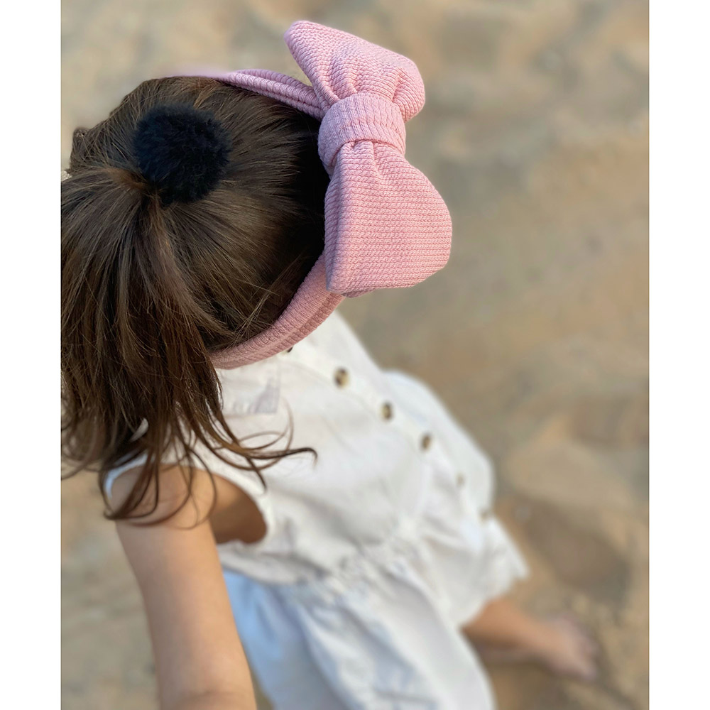 Baby Boss - Cotton Headband Bow - Black