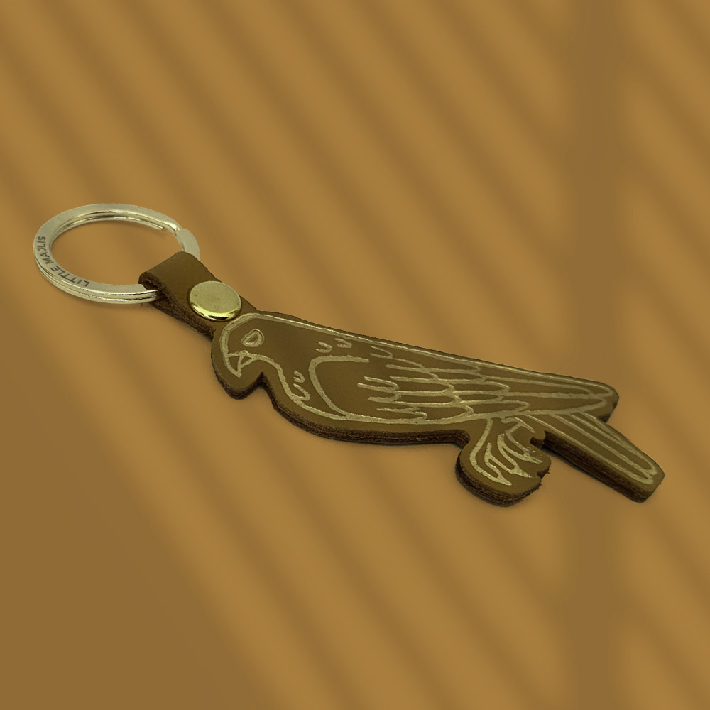 Little Majlis - Camel Leather Key Fob - Falcon