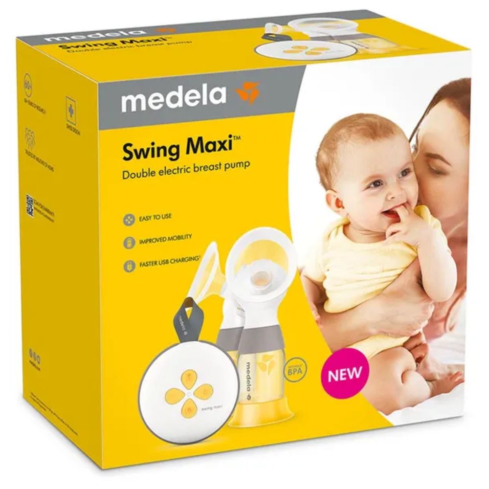 Medela - Swing Maxi Double Electric Breast Pump - White/Yellow