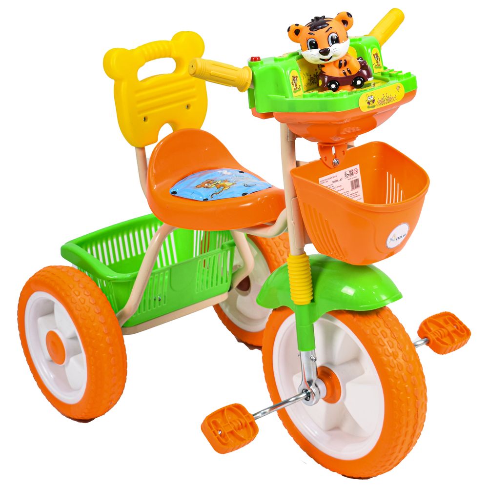 Amla - Plastic Tricycle - Tiger - Orange