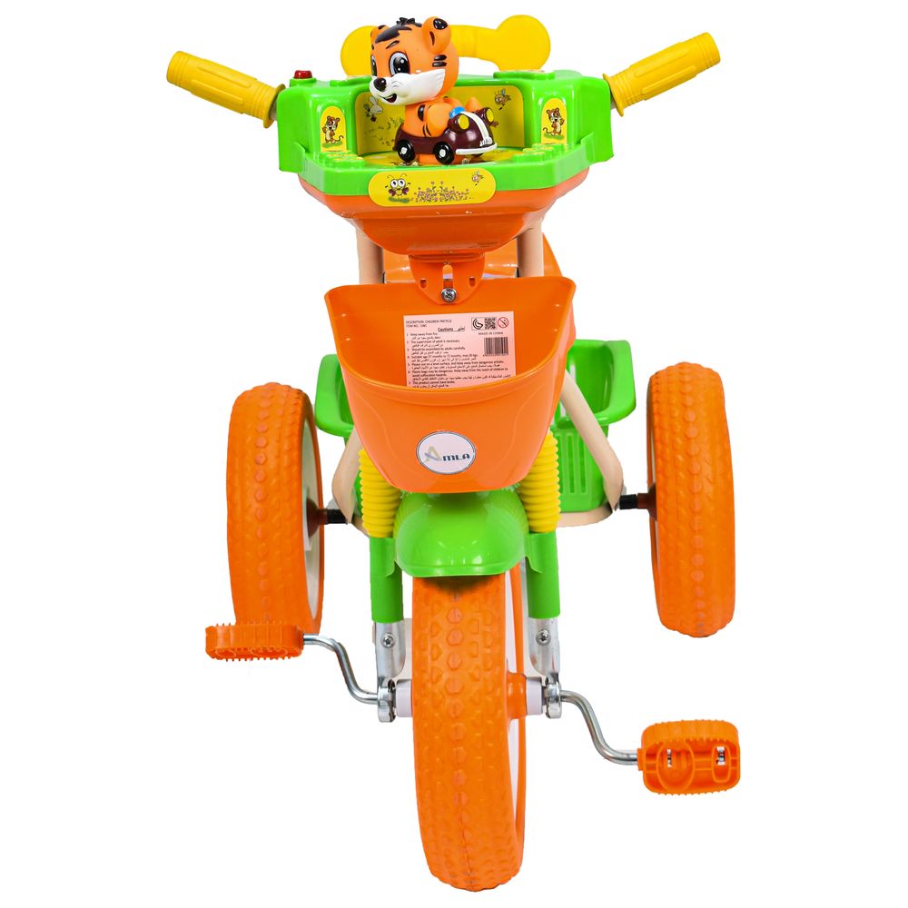 Amla - Plastic Tricycle - Tiger - Orange