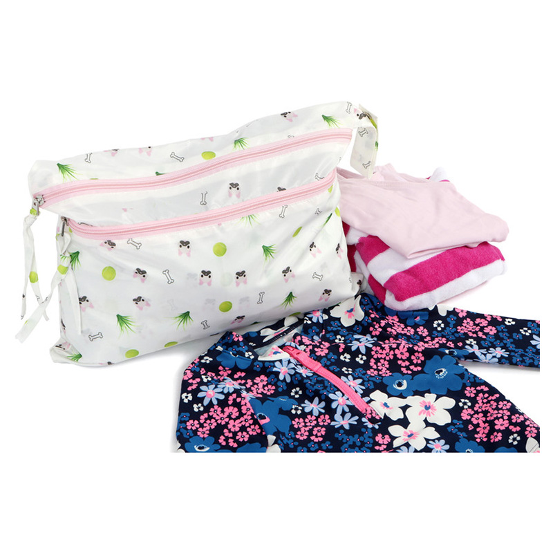 Melii - Wet Bag - White & Pink Bulldog 