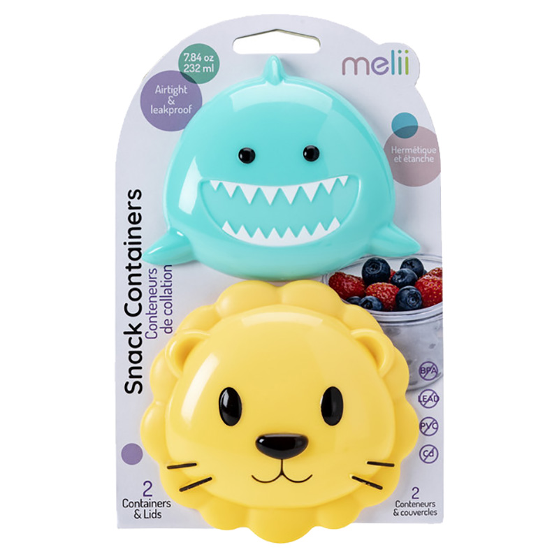 Melii - Snack Container - Shark & Lion - 2pcs