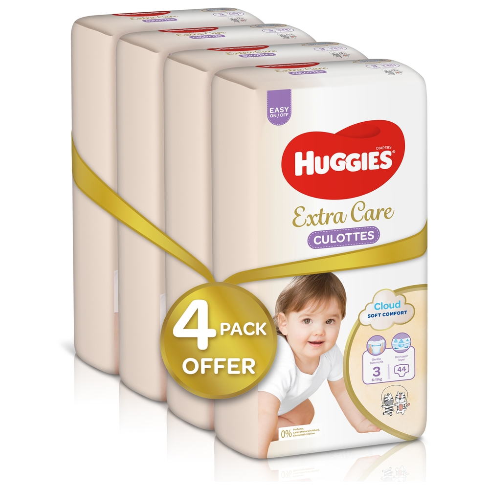 Huggies - Extra Care Culottes, Size 3, 6-11 kg, Super Mega Pack, 176 Diaper Pants