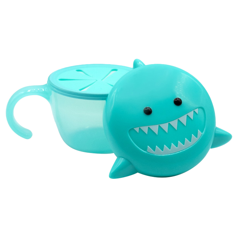 Melii - Snack Container w/ Finger Trap - Turquoise Shark