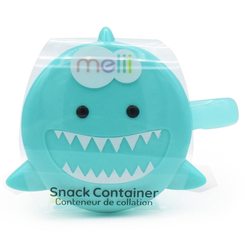 Melii - Snack Container w/ Finger Trap - Turquoise Shark
