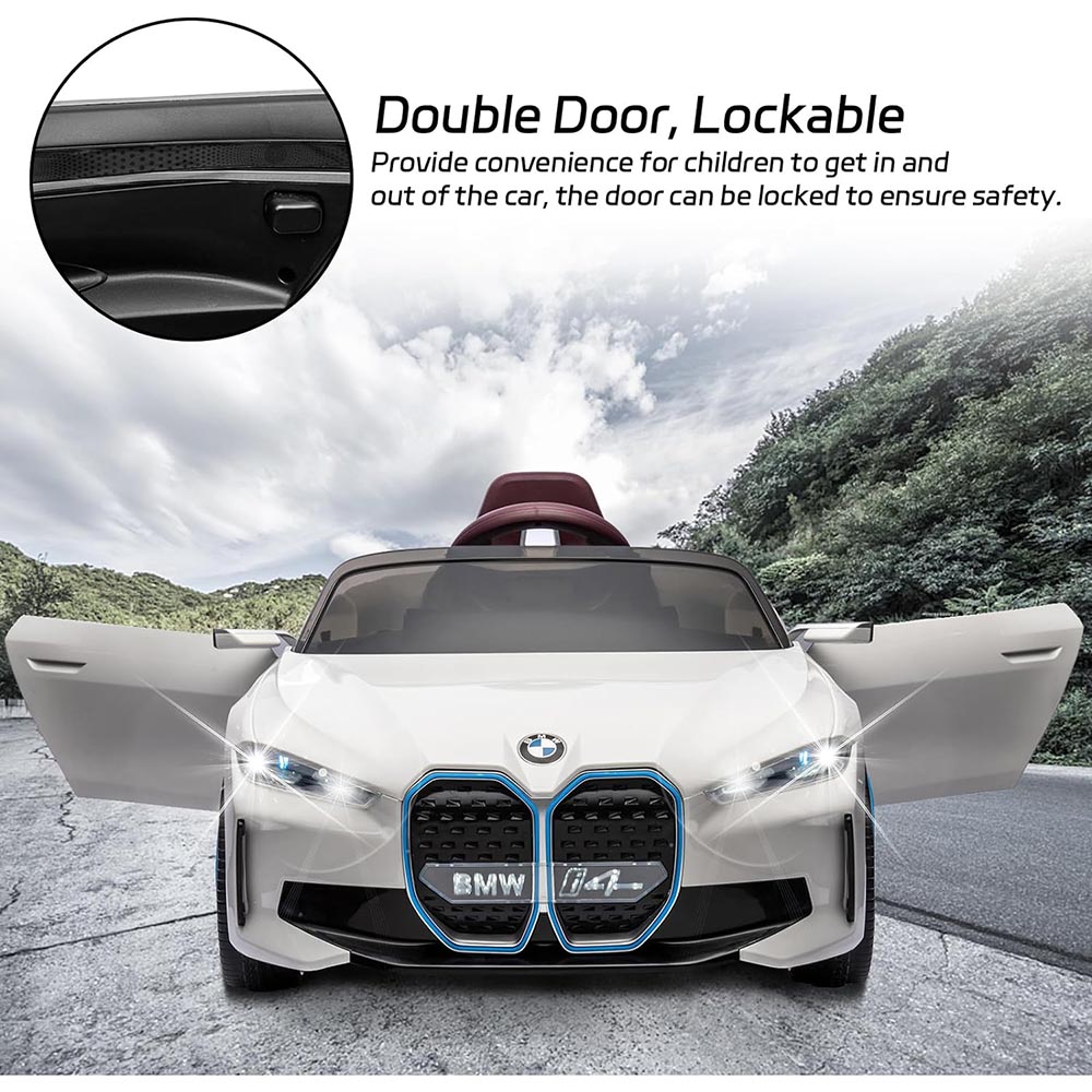 BMW - I4 Kids Ride-On Electric Ride-On Car - 12V - White