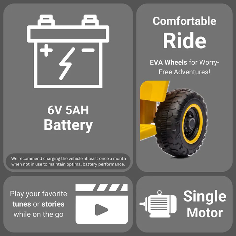 Amsham - Kids Quad Bike - Yellow - 6V