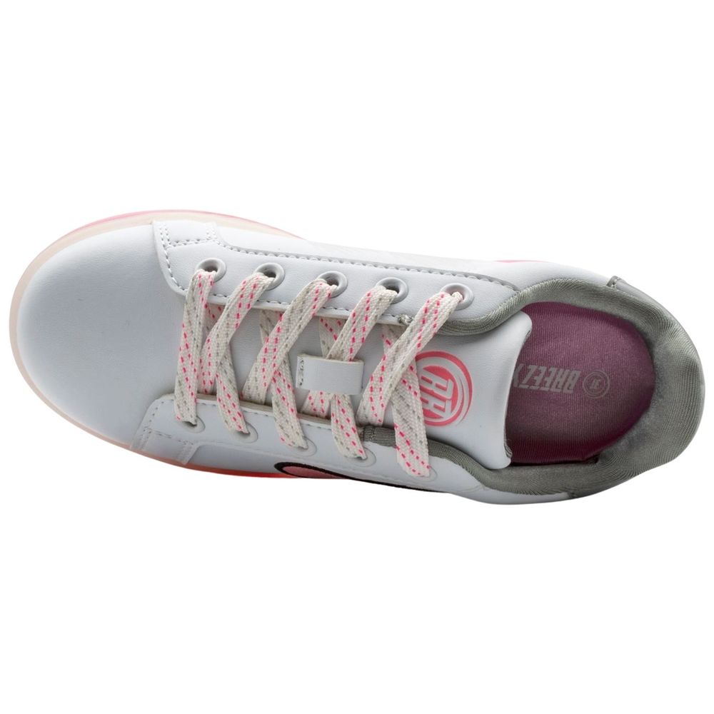 Breezy Rollers - Heart Design Shoes With Wheels For Kids - White
