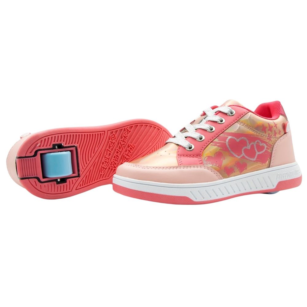 Breezy Rollers - Heart Design Shoes With Wheels For Kids - Pink