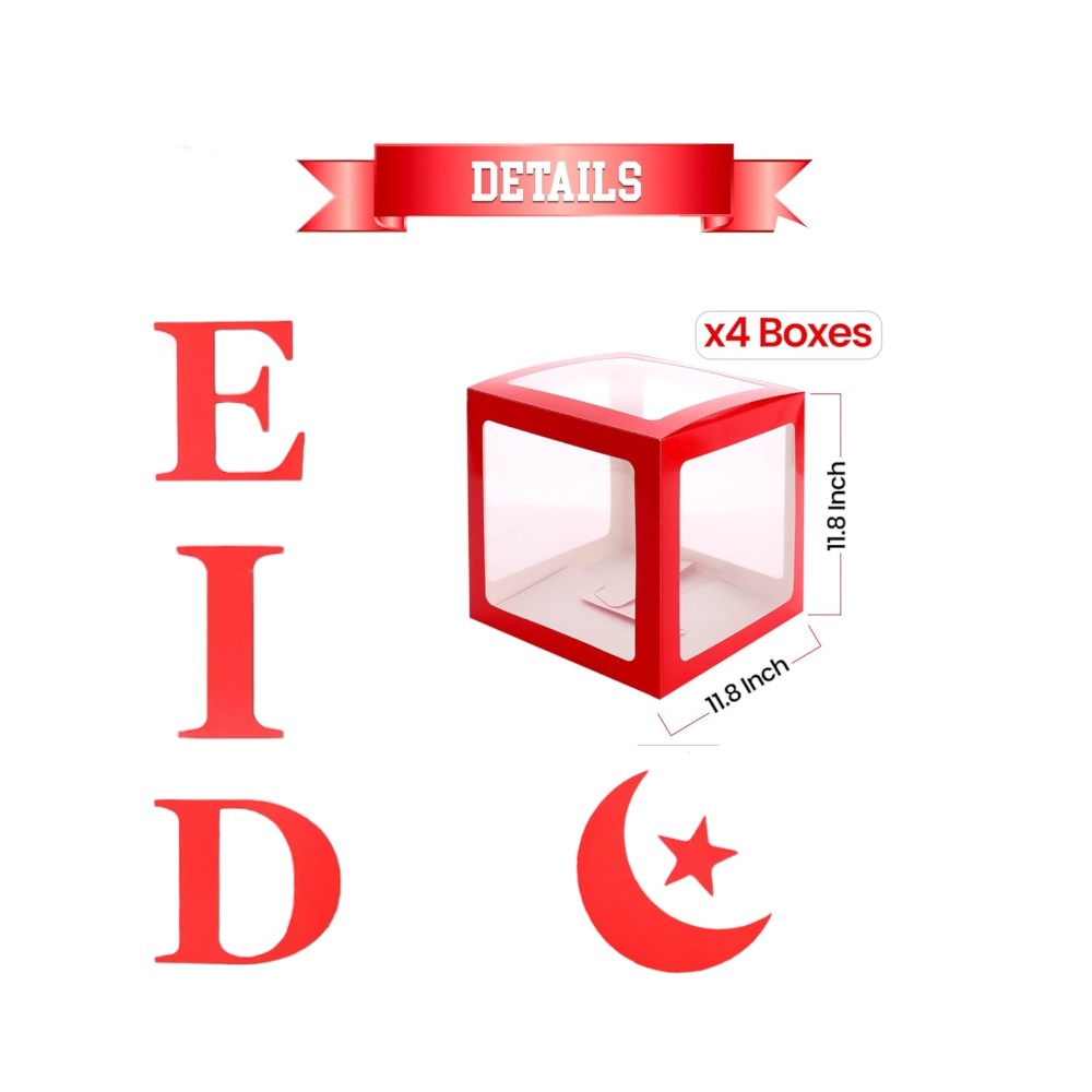 Highland - EID Transparent Balloon Box - Party Decoration