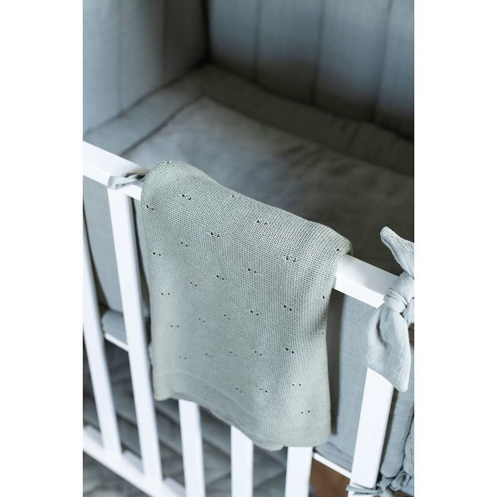 Trixie - Knitted Blanket - Olive - Green
