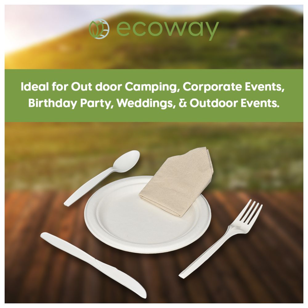 Ecoway - Disposable Cutlery Set - White - 150pcs