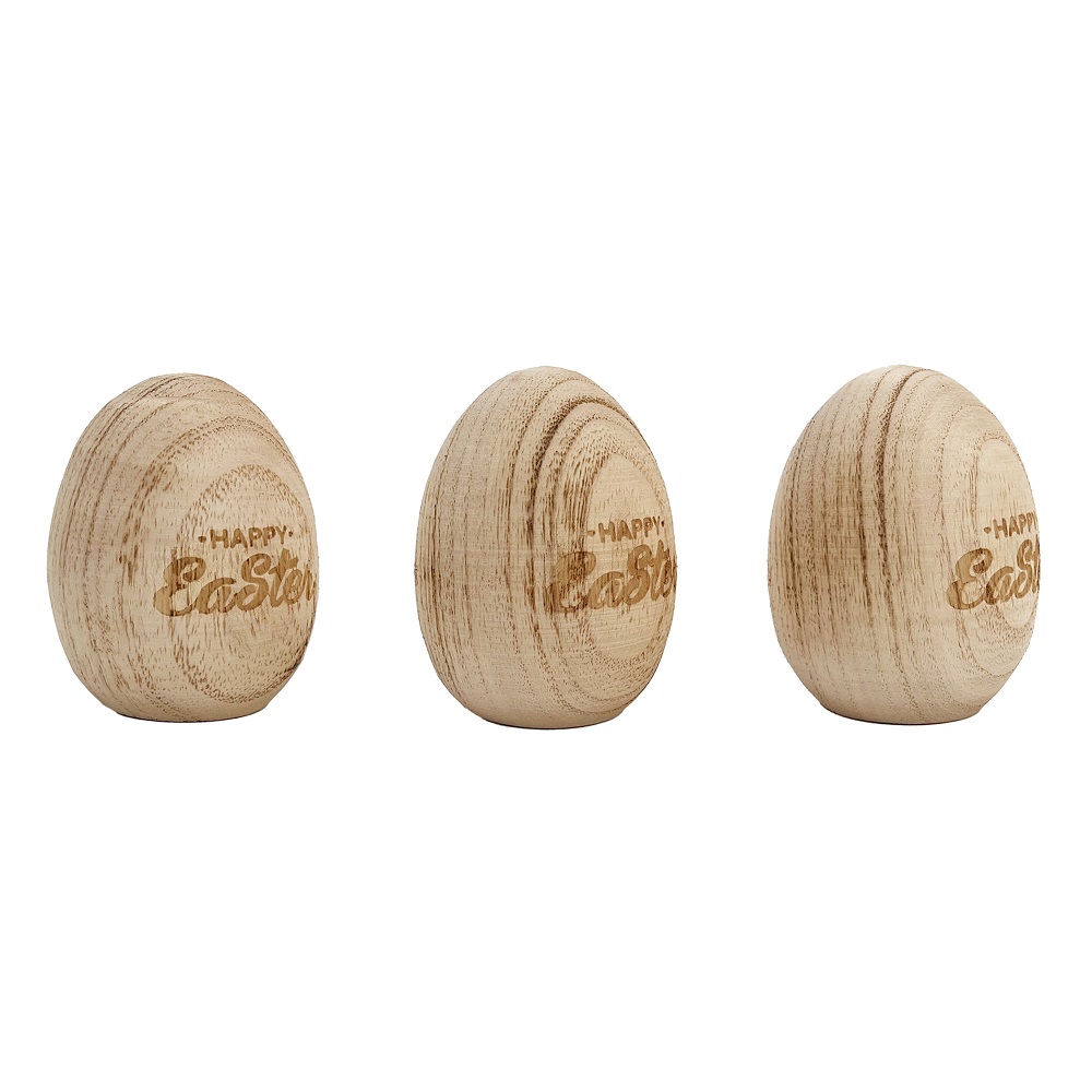 Party Magic - Easter Wooden Eggs 9cm - 3pcs/Box