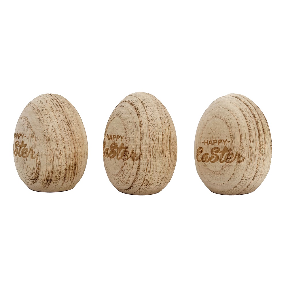 Party Magic - Easter Wooden Eggs 9cm - 3pcs/Box