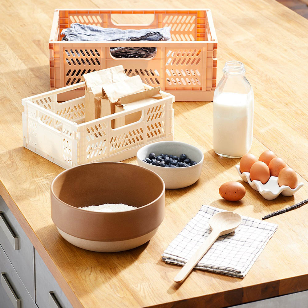 3 Sprouts - Modern Folding Crate - Large - Clay