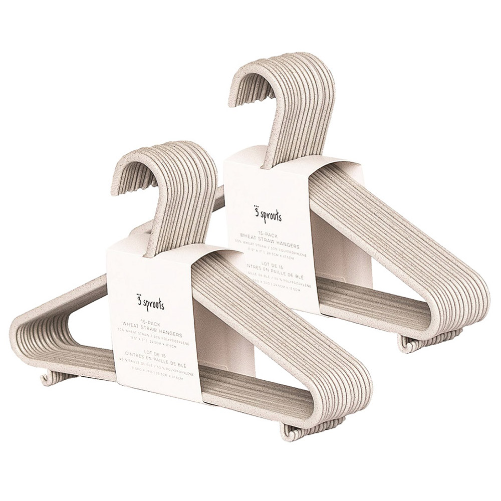 3 Sprouts - Wheat Straw Hanger - 30pcs - Gray