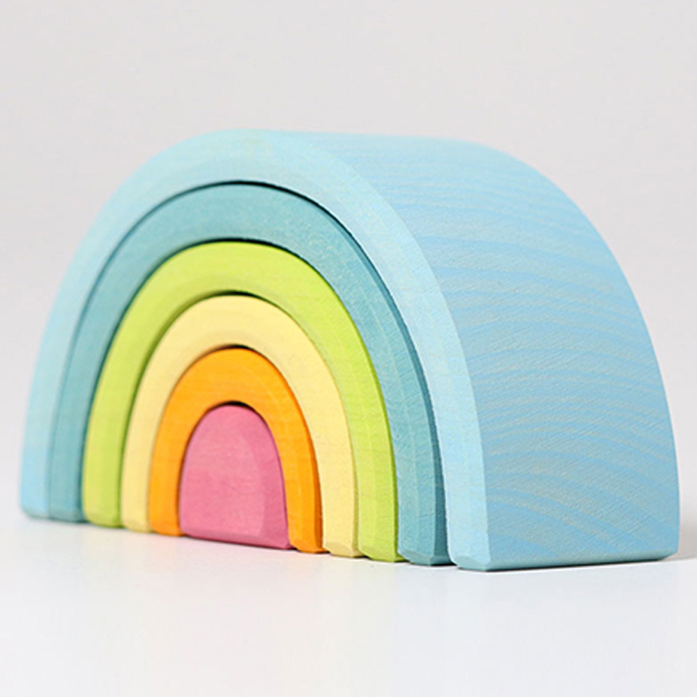 Grimm's - Rainbow Stacking Toy - Small - 6pcs - Pastel
