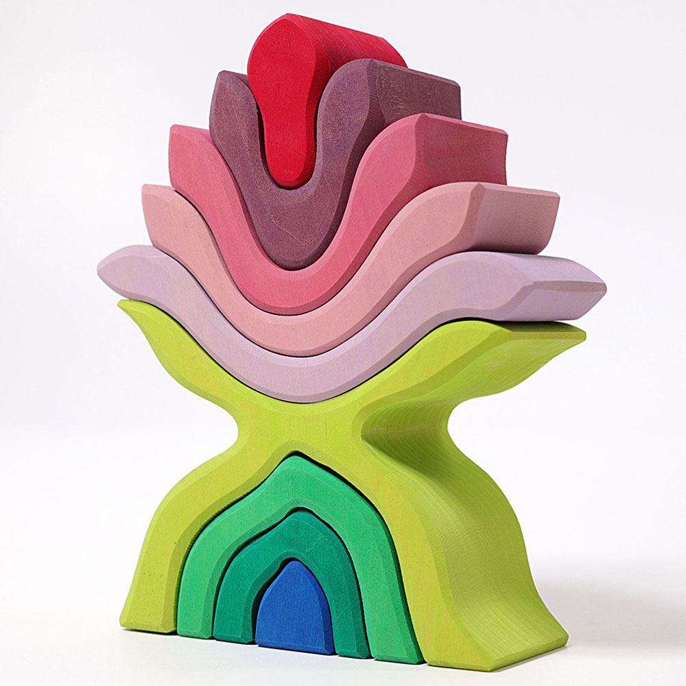 Grimm's - Flower Stacking Toy - 9pcs