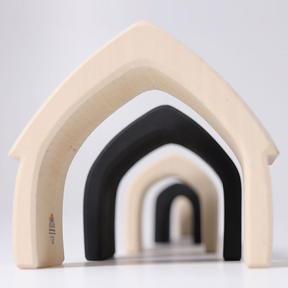 Grimm's - Stacking House Monochrome - 5pcs