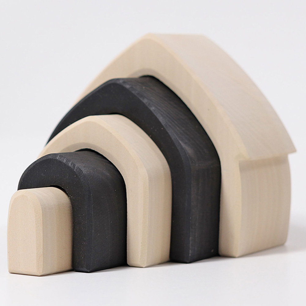 Grimm's - Stacking House Monochrome - 5pcs