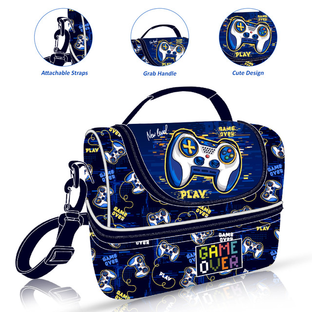 Eazy Kids - Dual Compartment Lunch Bag - Gamer