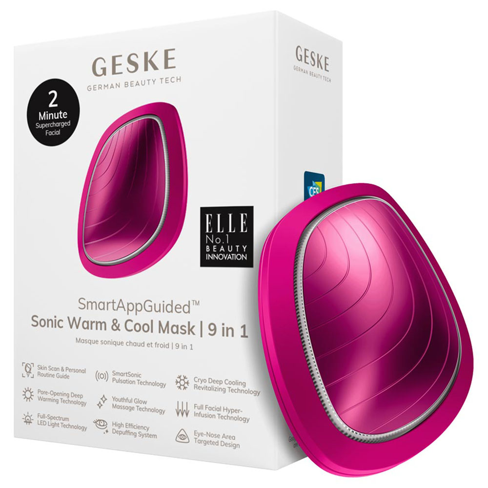 Geske - 9-in-1 Electric Sonic Warm & Cool Mask - Pink