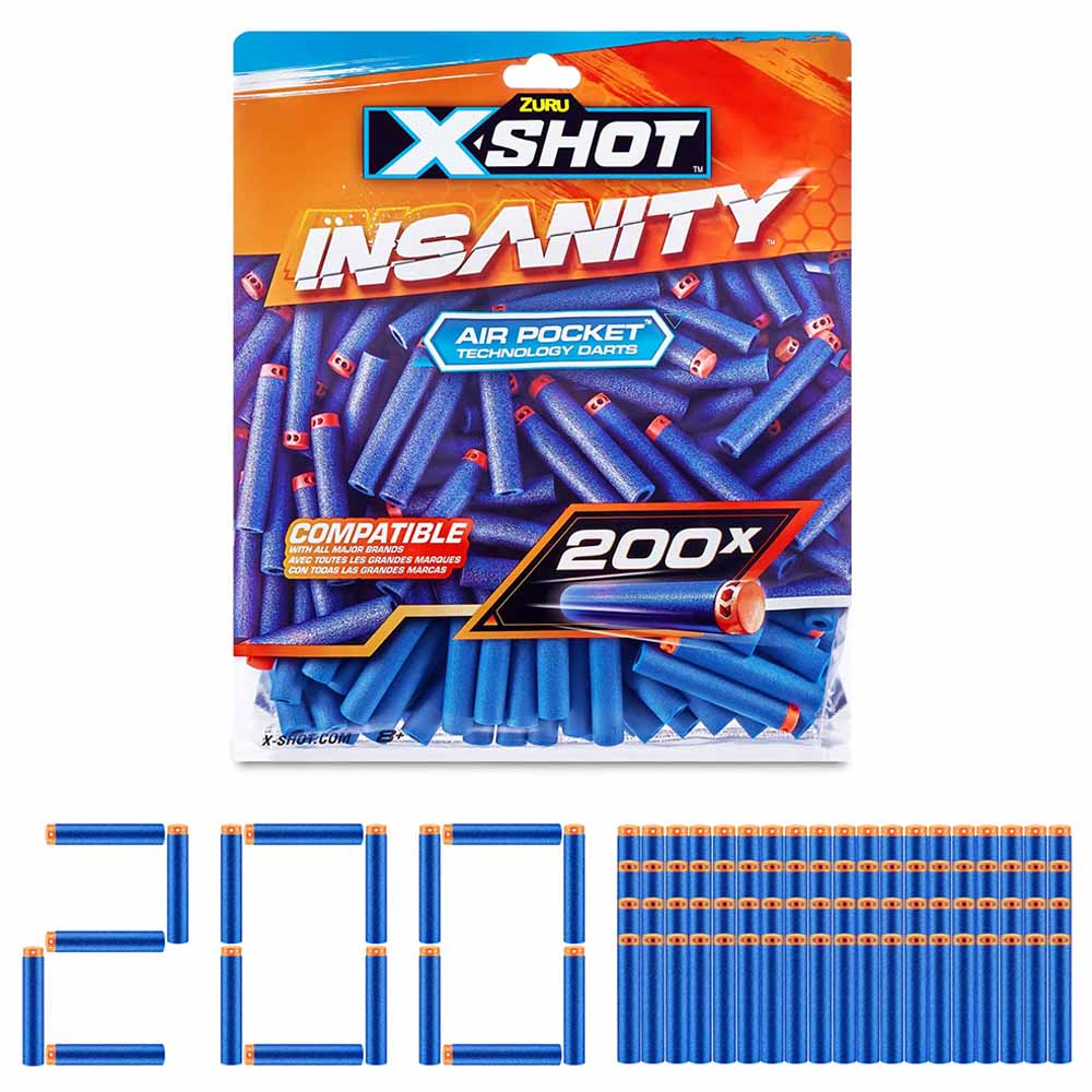 X-Shot - Insanity Refill Darts Foilbag - 200pcs