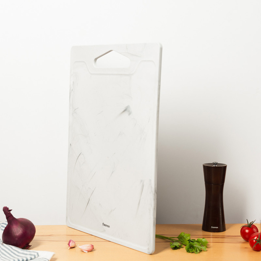 Fissman - Plastic Cutting Board - White - 35.5x26.7x0.75 cm