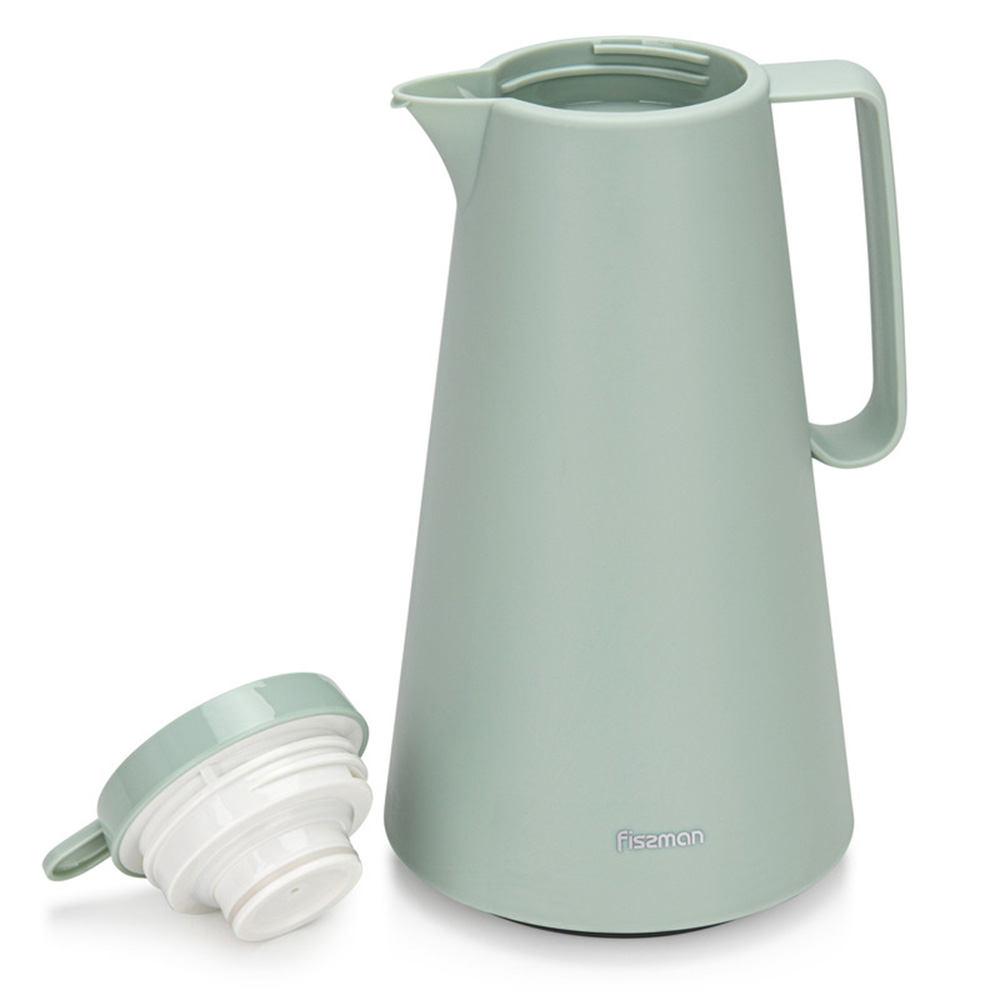 Fissman - Vacuum Insulated Flask With Pink Glass Liner - Green - 1 L