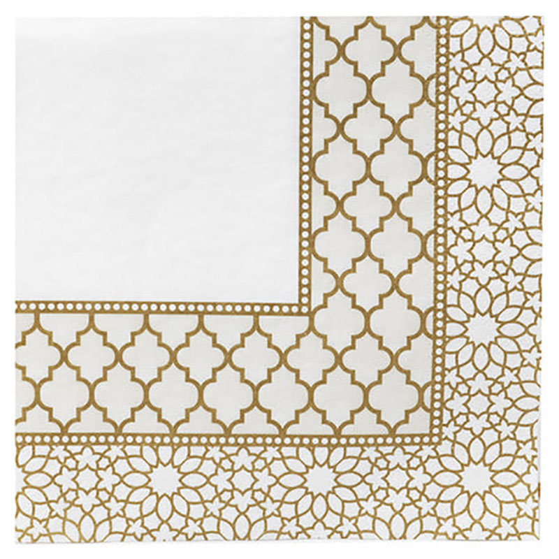 Talking Tables - Party Porcelain Gold Paper Napkins - 21pcs - White/Gold