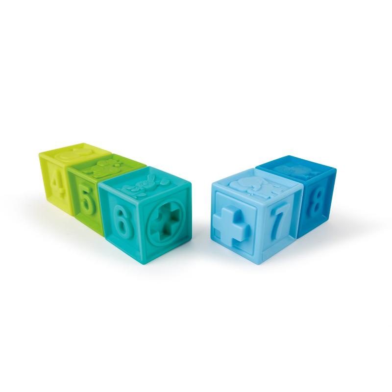 Hape - Squeeze Me Blocks Soft Silicone Stacking Toy - 10pcs