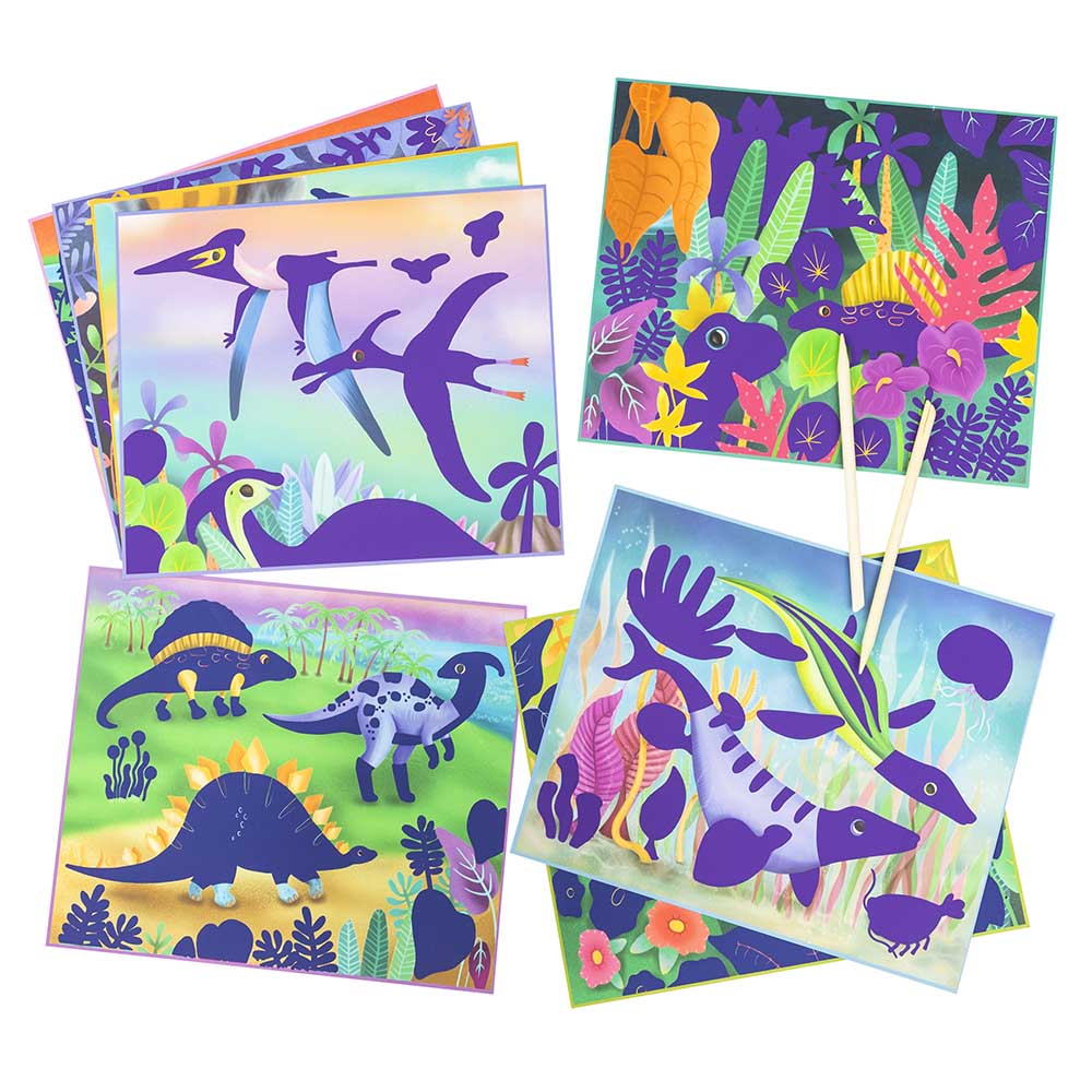 Tiger Tribe - Scratch Art Kit - Dinosaurs