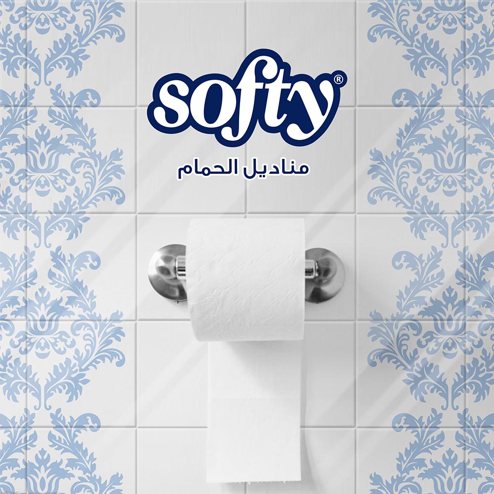 سوفتي - رول مناديل الحمام الورقية طبقتين - 96 رول - 19200 منديل