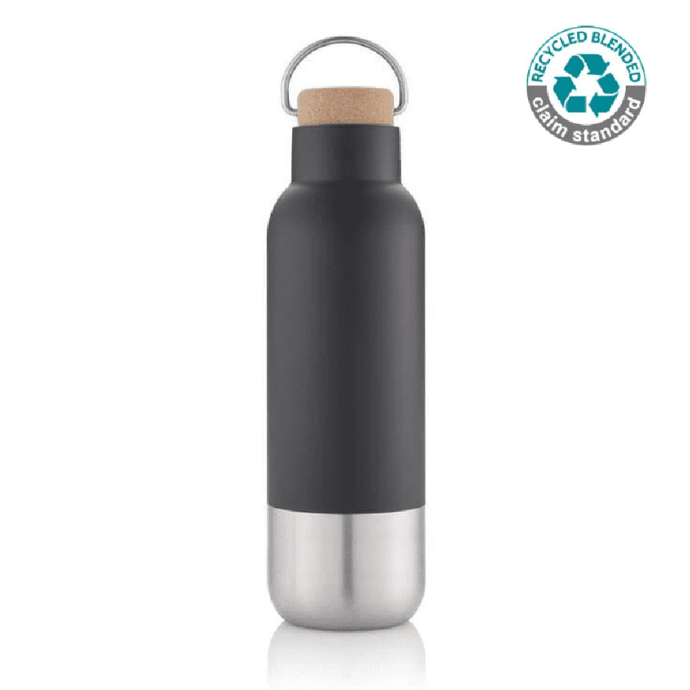 Hans Larsen - Aversa Stainless Steel Water Bottle - Black - 650 ml