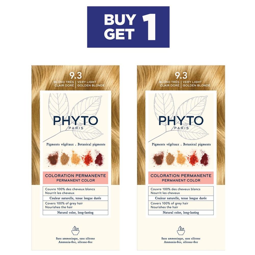 Phyto - Bogo Hair Color 9.3 - Light Golden Blonde - 2pcs