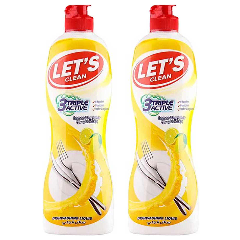 Let's Clean - Dishwashing Liquid - Lemon - 500 ml - Pack of 2