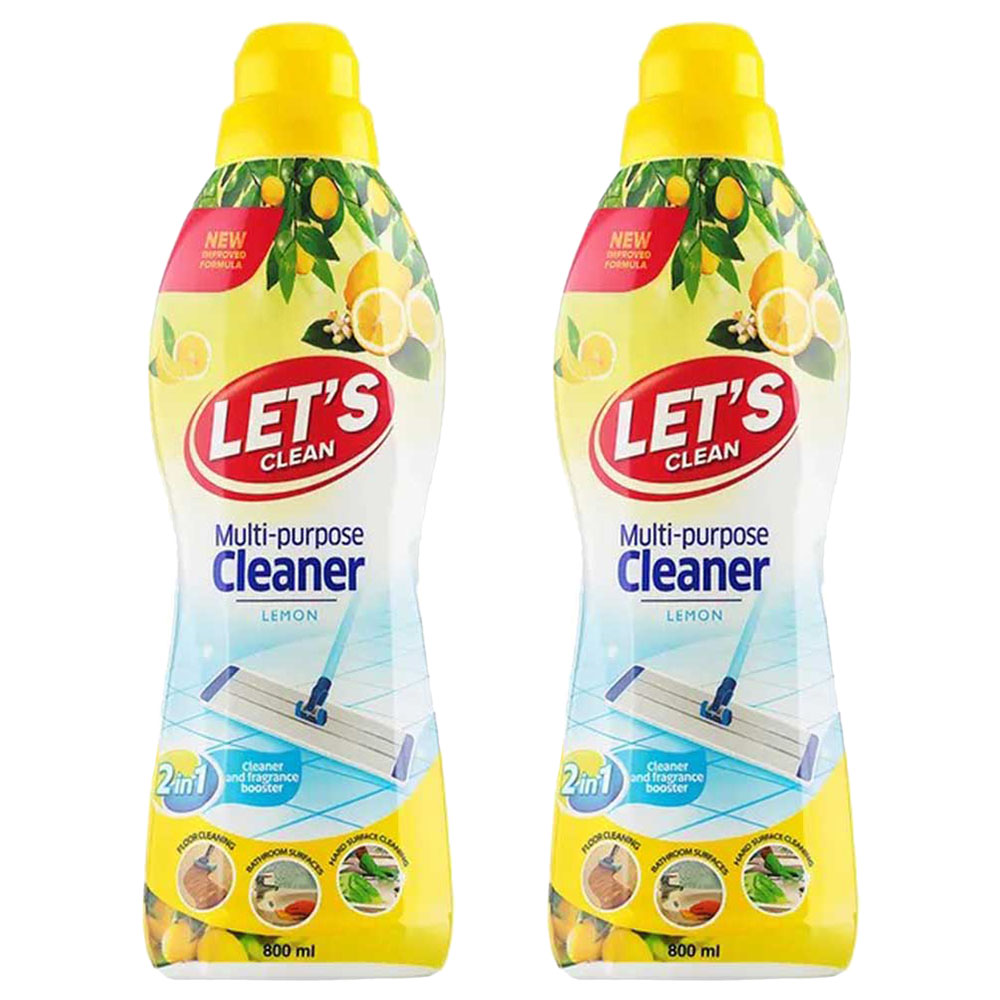 Let's Clean - Multi-Purpose Cleaner - Lemon - 800 ml - Pack of 2