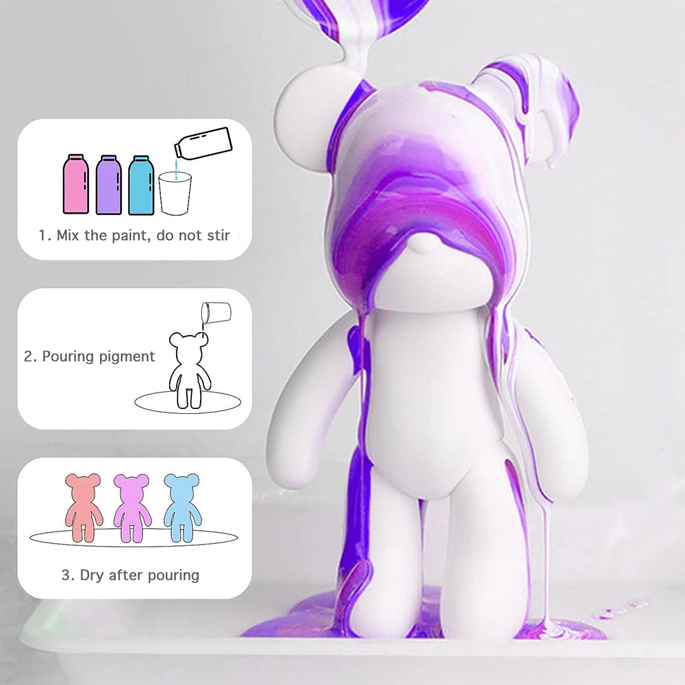 Drip - DIY Fluid Painting Bear Complete Kit - 33 cm