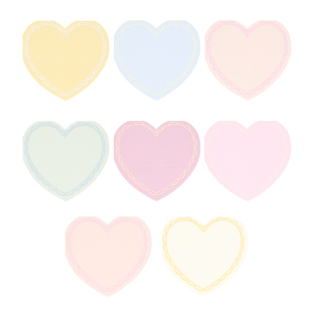 Meri Meri - Pastel Heart Small Napkins