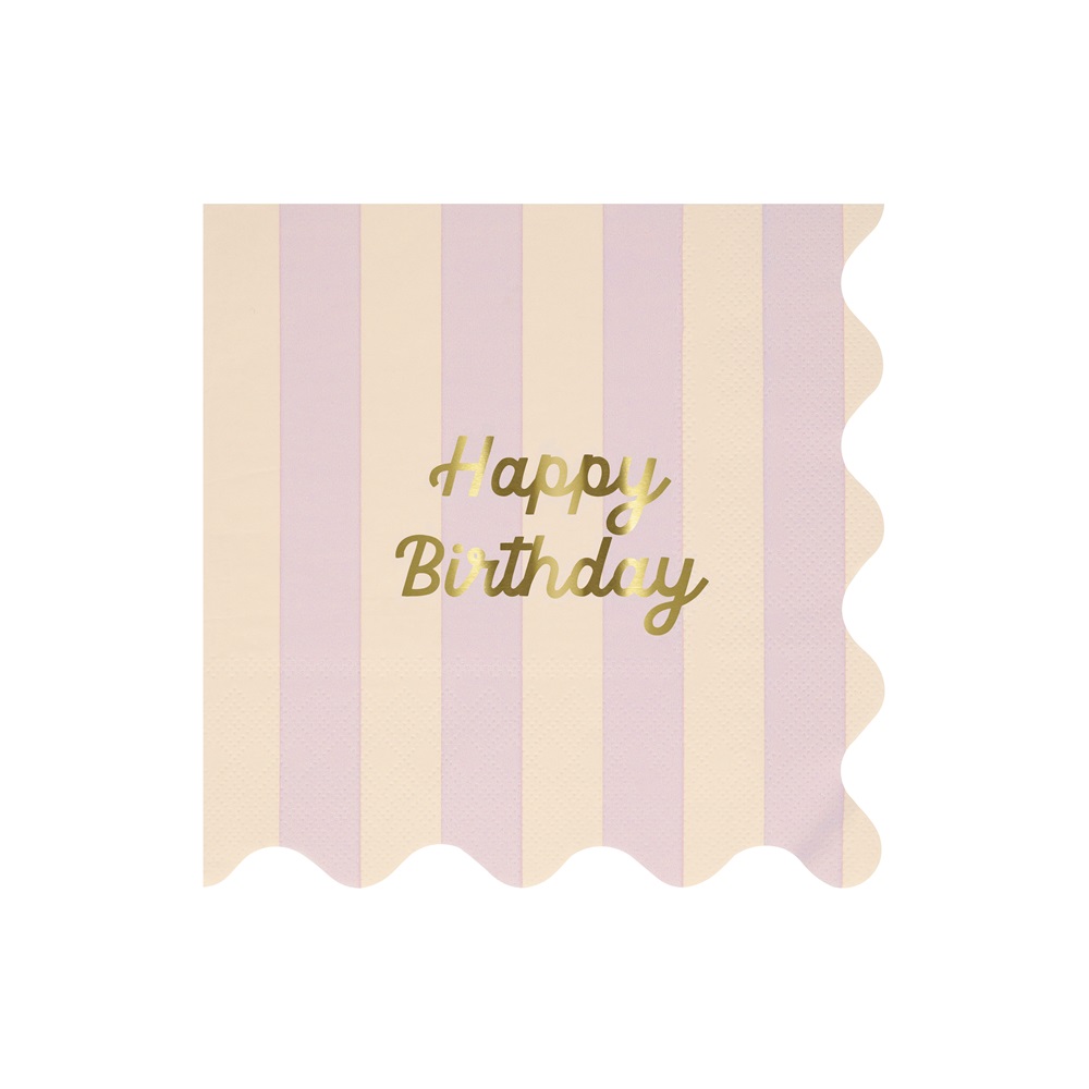 Meri Meri - Stripe Happy Birthday Large Napkins