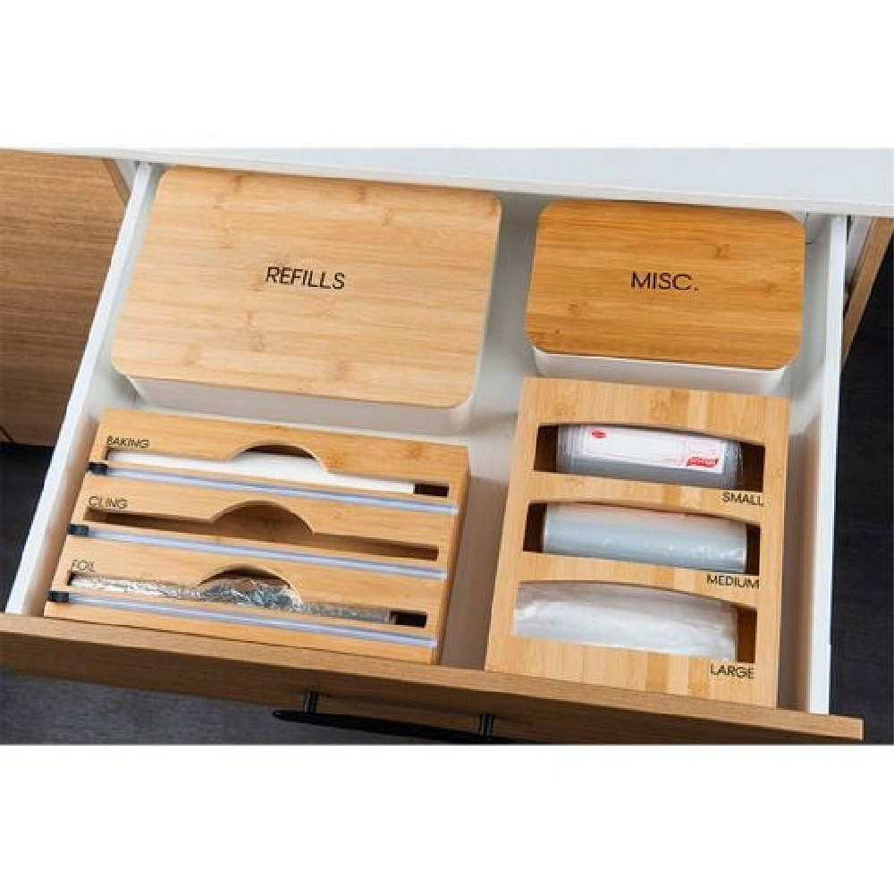 Little Storage - Bamboo Sandwich Bag Organizer - Brown