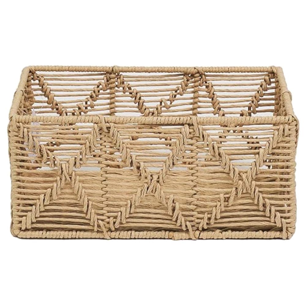 Homesmiths - Rectangle Paper Rope Basket Natural - L - 34 X 23 X 15cm