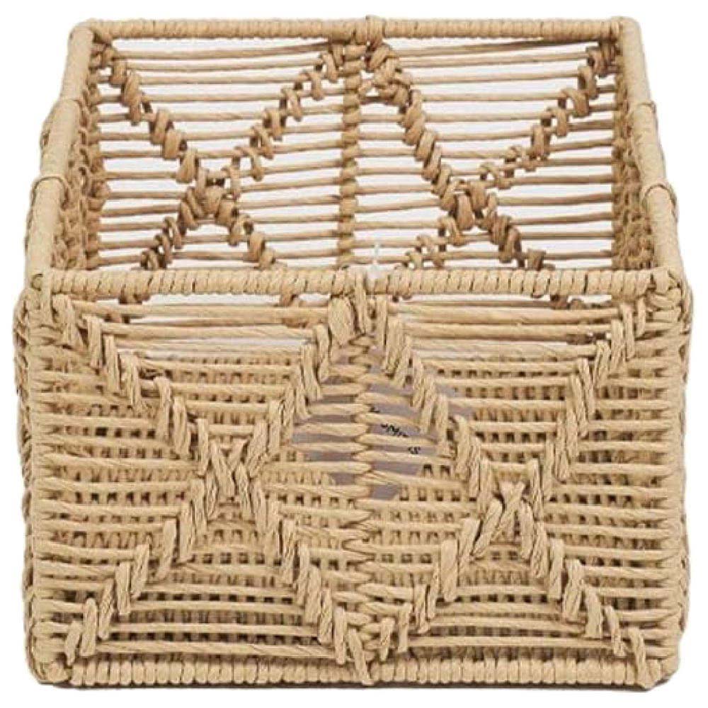 Homesmiths - Rectangle Paper Rope Basket Natural - L - 34 X 23 X 15cm
