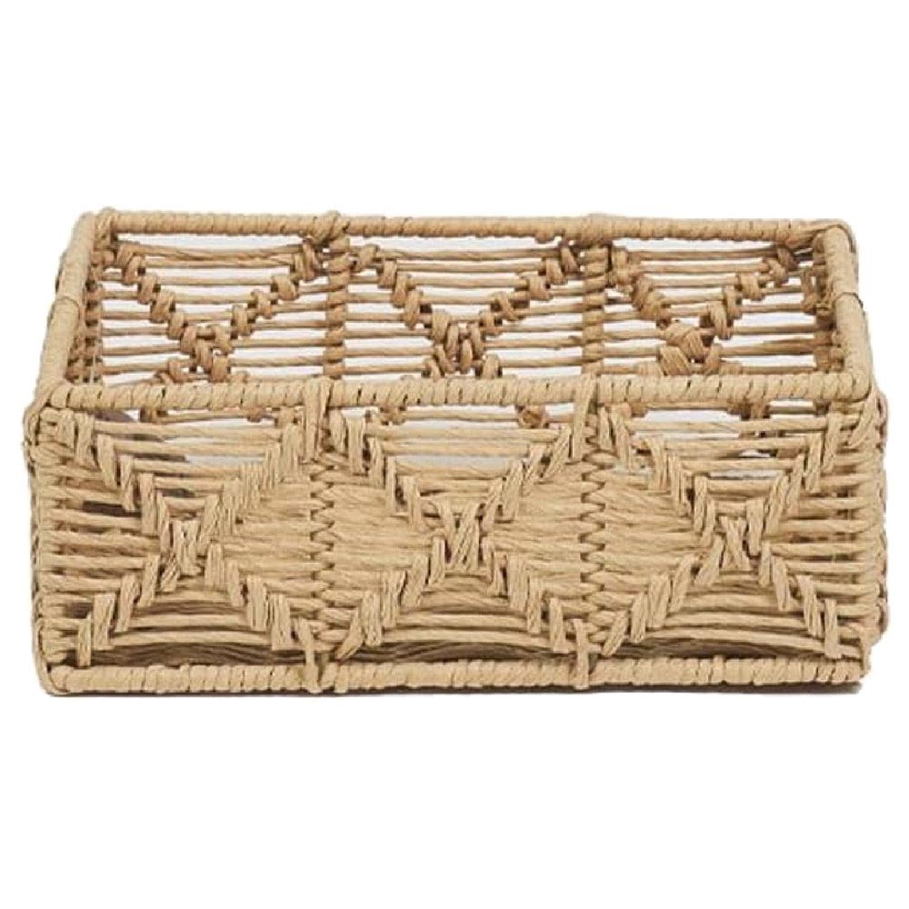 Homesmiths - Rectangle Paper Rope Basket - Natural - S - 27 X 19 X 10cm