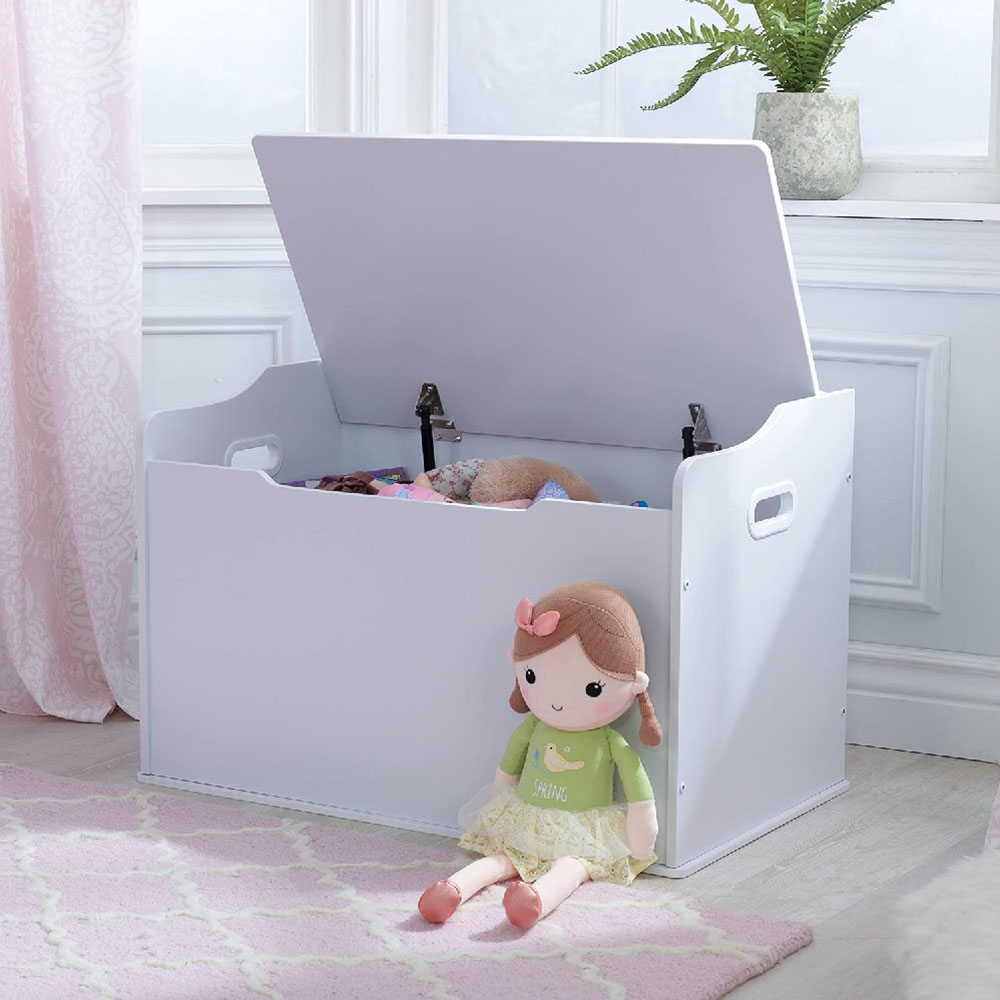 Homesmiths - Wooden Toy Storage Bench With Lid - White