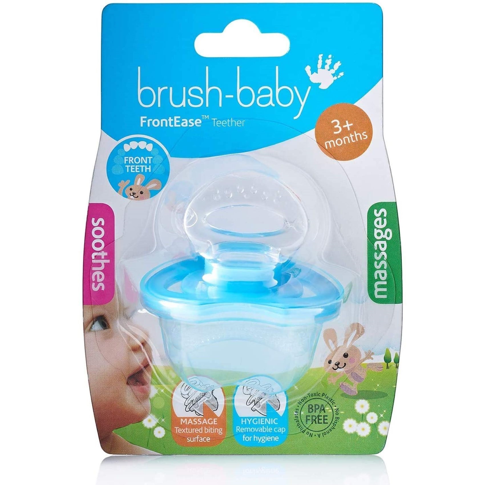 Brush Baby - Soft Teether Brush + Front-ease Teether - Blue
